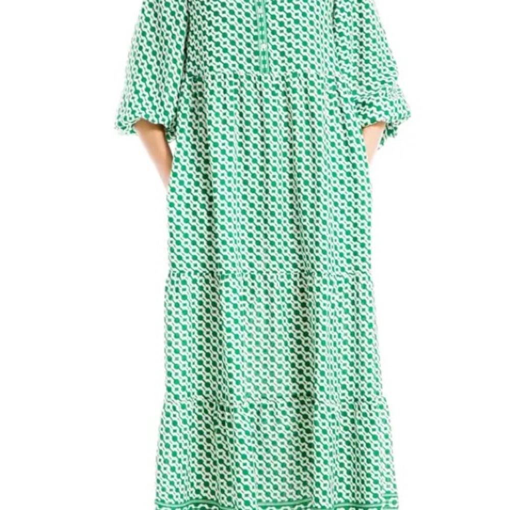 Green Patterned Women's Dress